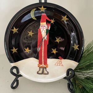 CIC BECCA BARTON CHRISTMAS SANTA NIGHT DESIGN PLATES 8 1/4" (INCLUDES 1 PLATE)